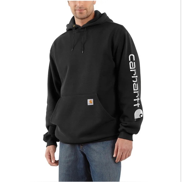 Carhartt Loose Fit Mid Weight Logo Sleeve Graphic Hoodie - Picture 1 of 4